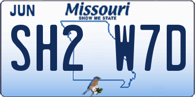MO license plate SH2W7D