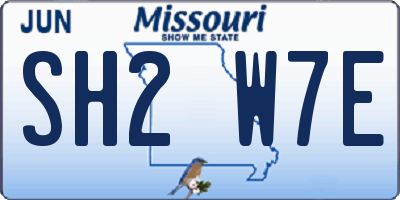 MO license plate SH2W7E