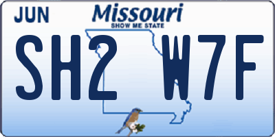 MO license plate SH2W7F