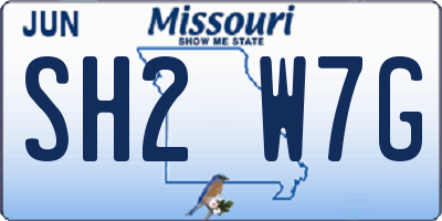 MO license plate SH2W7G