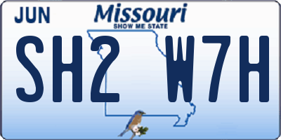 MO license plate SH2W7H