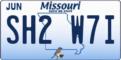 MO license plate SH2W7I