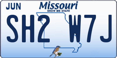 MO license plate SH2W7J