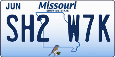 MO license plate SH2W7K