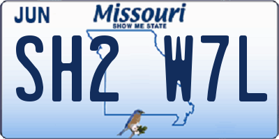MO license plate SH2W7L