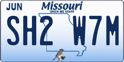 MO license plate SH2W7M