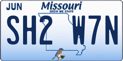 MO license plate SH2W7N