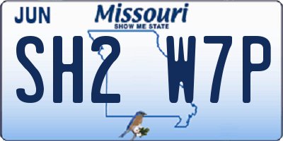 MO license plate SH2W7P