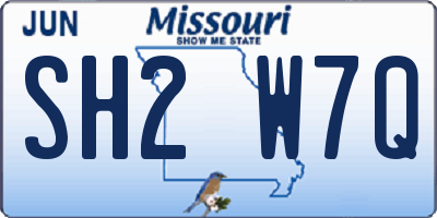 MO license plate SH2W7Q