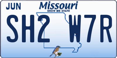 MO license plate SH2W7R