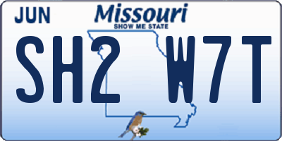 MO license plate SH2W7T