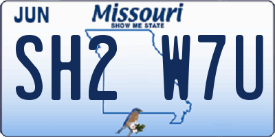 MO license plate SH2W7U