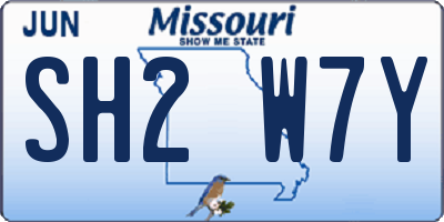 MO license plate SH2W7Y