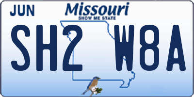 MO license plate SH2W8A