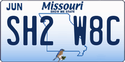 MO license plate SH2W8C
