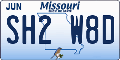 MO license plate SH2W8D