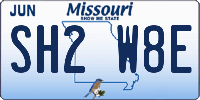 MO license plate SH2W8E