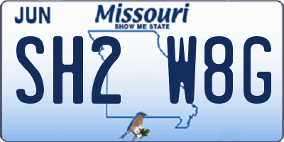 MO license plate SH2W8G