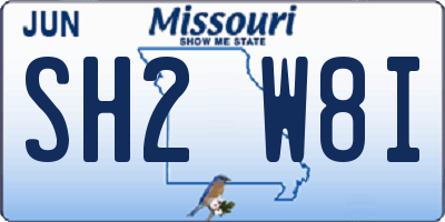 MO license plate SH2W8I