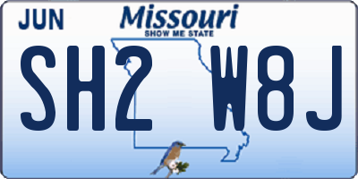 MO license plate SH2W8J