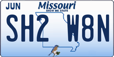 MO license plate SH2W8N