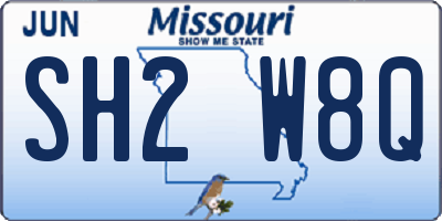 MO license plate SH2W8Q