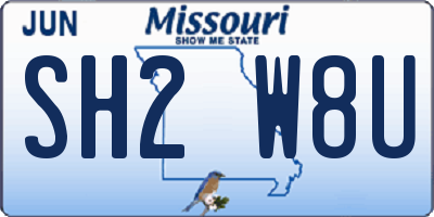 MO license plate SH2W8U