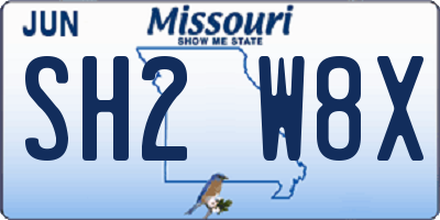 MO license plate SH2W8X
