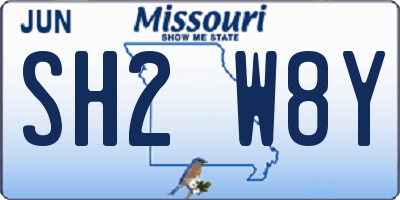 MO license plate SH2W8Y
