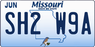 MO license plate SH2W9A
