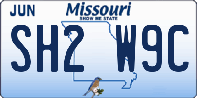 MO license plate SH2W9C