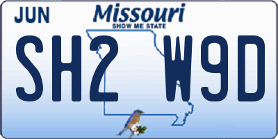 MO license plate SH2W9D