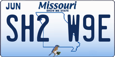MO license plate SH2W9E