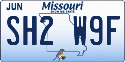 MO license plate SH2W9F