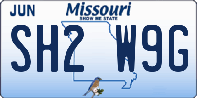 MO license plate SH2W9G