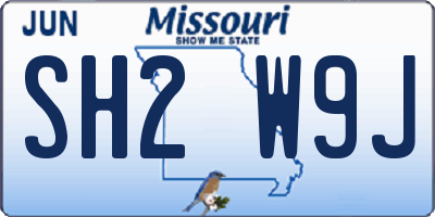 MO license plate SH2W9J