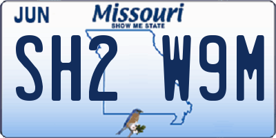 MO license plate SH2W9M