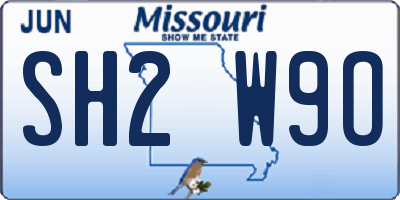 MO license plate SH2W9O