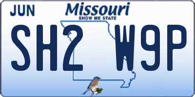 MO license plate SH2W9P