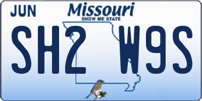 MO license plate SH2W9S