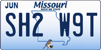 MO license plate SH2W9T
