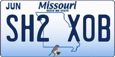 MO license plate SH2X0B