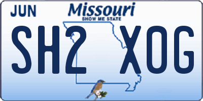 MO license plate SH2X0G