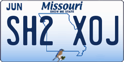 MO license plate SH2X0J