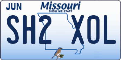 MO license plate SH2X0L