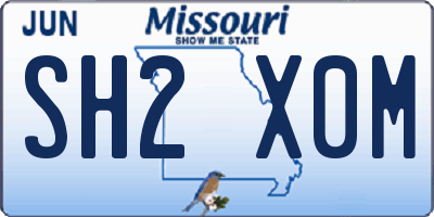MO license plate SH2X0M