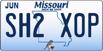 MO license plate SH2X0P