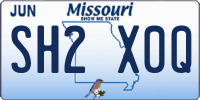 MO license plate SH2X0Q