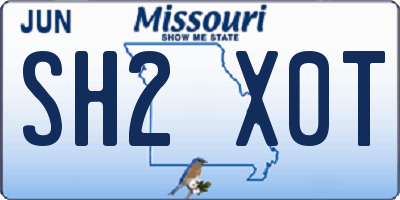 MO license plate SH2X0T