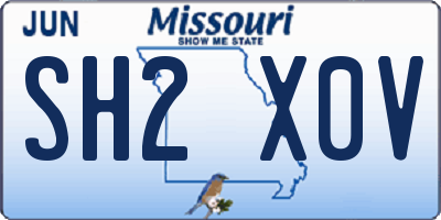 MO license plate SH2X0V